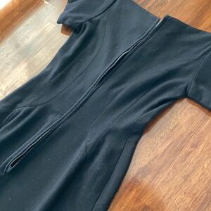 Zara Black Short-Sleeve Back-Zip Dress